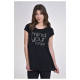 Target Γυναικεία κοντομάνικη μπλούζα Long T-Shirt "A" Line Single Jersey "Mind"